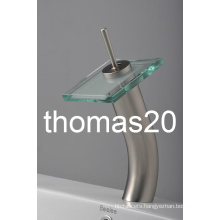 Contemporary Long Neck Glass Waterfall Basin Faucet